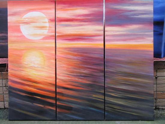 Dafen Oil Painting on canvas sunglow -set535